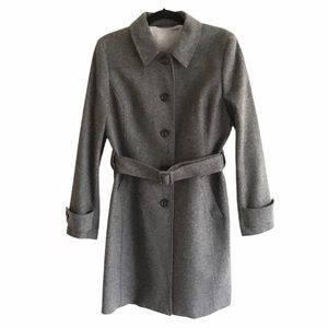 BROOKS BROTHERS 346 Button Front Coat Belt Gray 8